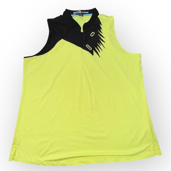 JAMIE SADOCK STAND-UP COLLAR QUARTER ZIP SLEEVELESS TOP 02217-GRAPEFRUIT-840 - Picture 5 of 11